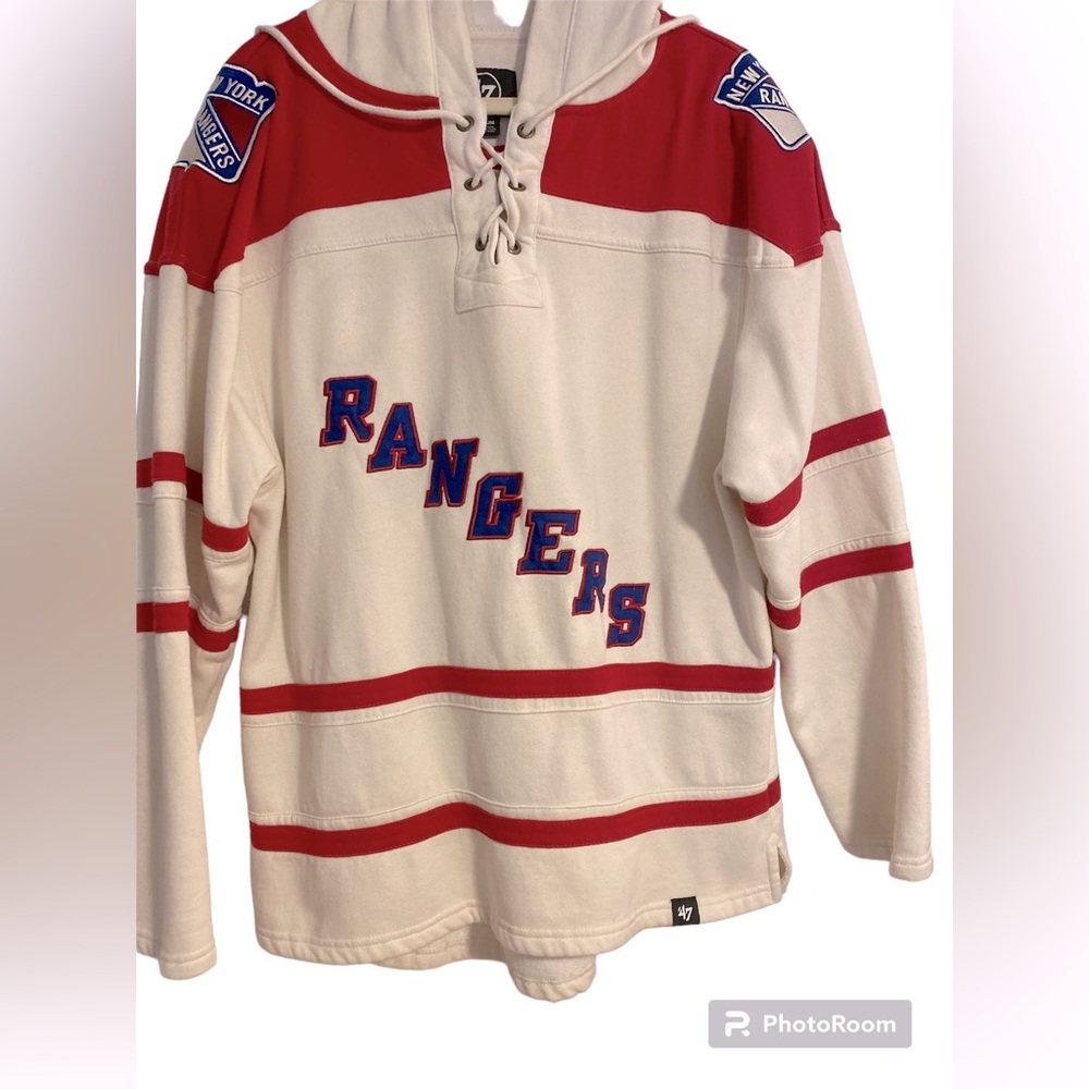 ‘47 NY RANGERS Lace Up Hoodie-Men’s Medium